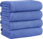 Microfiber Waffle Bath Towels, 4 Pieces, Fast Drying, Lint Free 430 GSM by Unknown