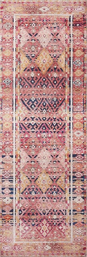 Loloi Layla Collection LAY-15 Magenta/Multi 2'-3" x 3'-9" .13" Thick Accent Rug - Image 5