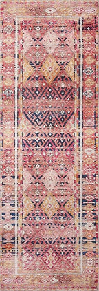 Loloi Layla Collection LAY-15 Magenta/Multi 2'-3" x 3'-9" .13" Thick Accent Rug - Image 5