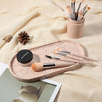 Koville Pink Marble Tray for Bathroom Countertop, Vanity Tray Stone Trays for - Image 2