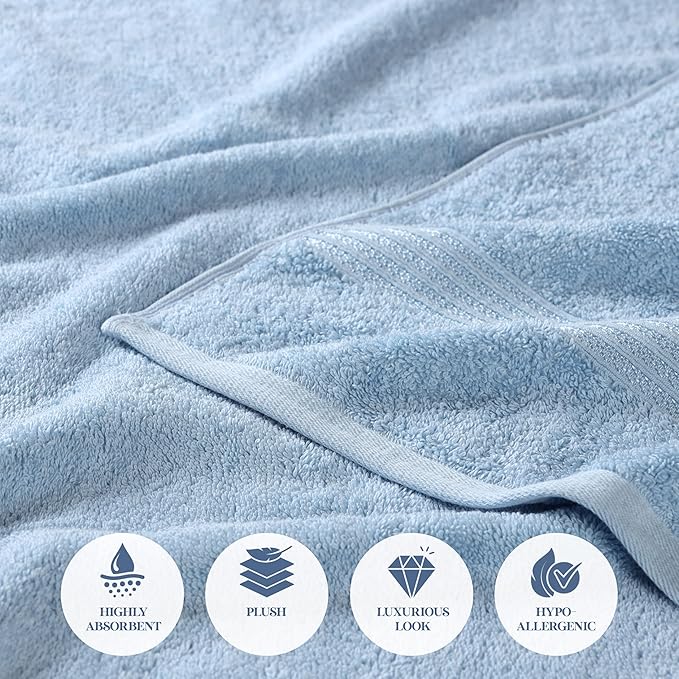Superior Egyptian Cotton 2-Piece Bath Sheet Towel Set, Oversized Body Towels - Image 8