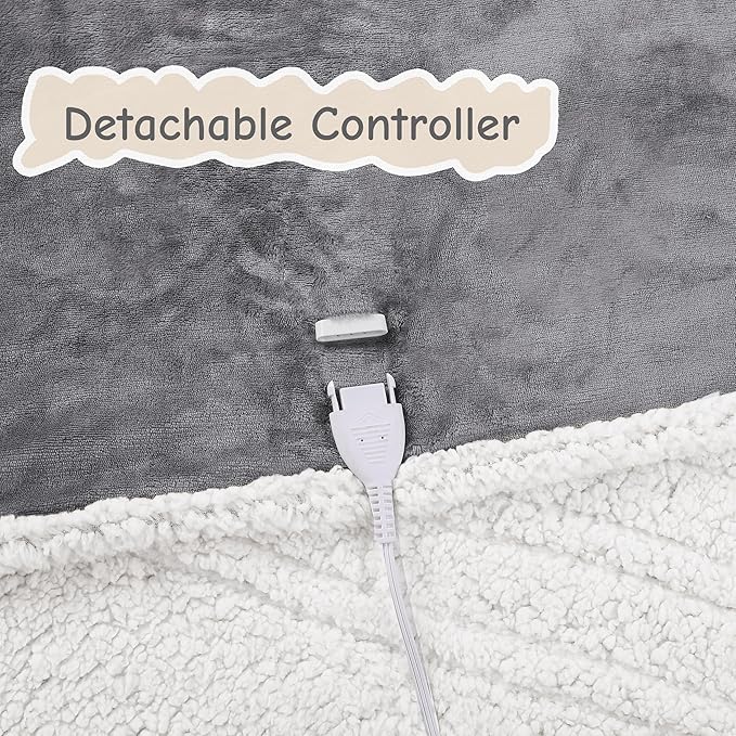 Electric Heated Blanket Full Size 72"x84", Soft Flannel - Image 4