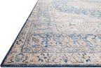 Loloi Layla Collection LAY-07 Blue/Tangerine 3'-6" x 5'-6" .13" Thick Accent Rug - Image 4