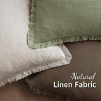 MIULEE Decorative Throw Pillow Covers Neutral Linen Fringe Throw Pillows Set of - Image 4