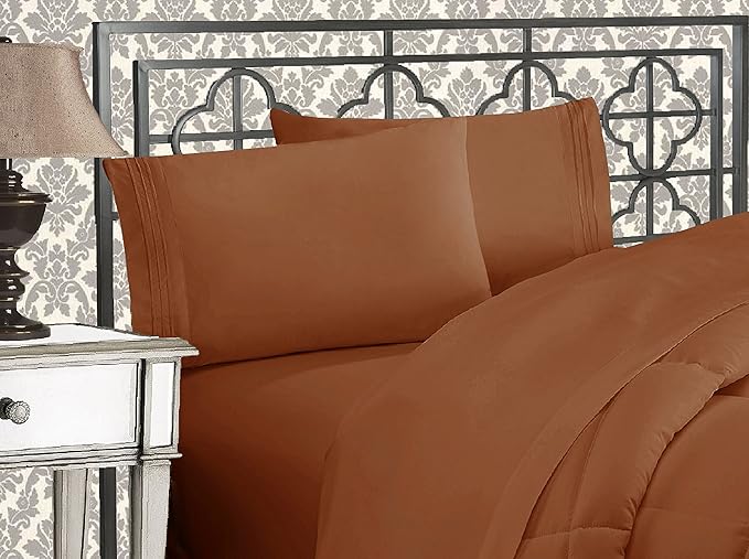 Elegant Comfort Luxurious 1500 Premium Hotel Quality Microfiber Three Line by ELEGANTCOMFORT