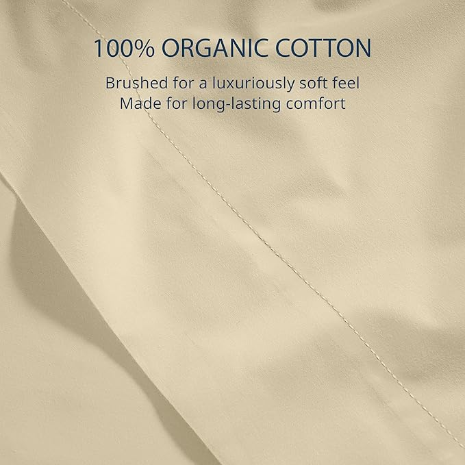 Lane Linen 100% Organic Cotton Twin XL Size Flat Sheet Only - Image 5