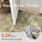 Area Rug 6x9 Brown Washable Non-Slip Lightweight Floral Vintage Distress Print - Image 3