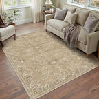 3x5 Brown Area Rug Non Slip Vintage Office Entryway Rug Distressed Machine - Image 4