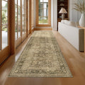 FMFUNCTEX 3x10 Runner Rug Brown Washable Vintage Neutral Distressed Non Slip by Fmfunctex