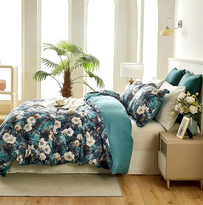 Cupocupa Duvet Cover Full Size Set Boho Floral Pattern Full Duvet Cover Set - Image 3