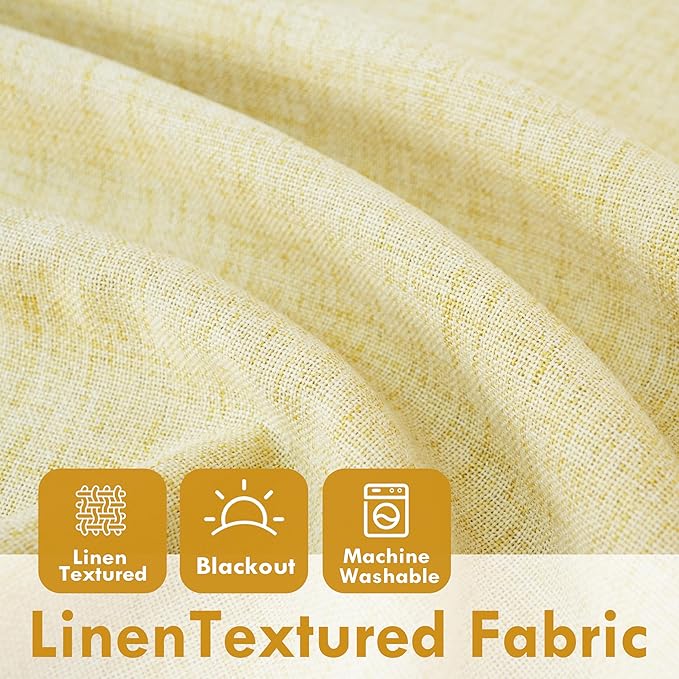 DriftAway Double Layer Linen Blackout Tie Up Curtains Thermal Insulated Fully - Image 5