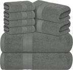 Avalon Towels Luxury 8 Piece Grey Towels Set, 2 Bath Towels, 2 Hand Towels and by AvalonTowels