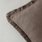 MIULEE Decorative Throw Pillow Covers Neutral Linen Fringe Throw Pillows Euro - Image 3