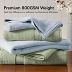 Madison Park 800GSM Bathroom Towel Set of 8 100% Cotton Bath Towel Set - Image 2