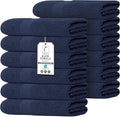 Commercial Bulk Pack of 12 Large Bath Towels – 100% Cotton Terry 24" x 50" – by TEXCRAFT