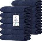 Commercial Bulk Pack of 12 Large Bath Towels – 100% Cotton Terry 24" x 50" – by TEXCRAFT