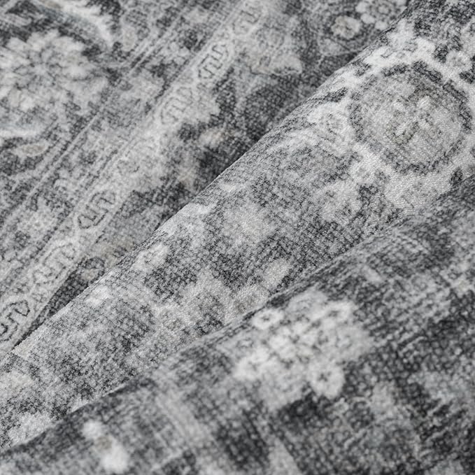 Blue 8x10 Area Rug Non Slip Large Vintage Living Room Distressed Machine - Image 7