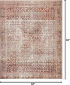 Loloi Layla Collection LAY-11 Cinnamon/Sage 5'-0" x 7'-6" .13" Thick Area Rug - Image 2