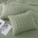 WDCOZY Sage Green Quilt Twin Size Bedding Sets - Image 4