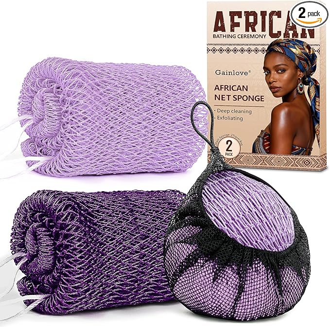 2 Pack African Net Sponge Exfoliating Body Scrubber Bath Sponge by Unknown