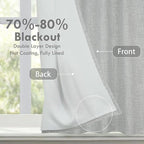 DriftAway Double Layer Linen Blackout Tie Up Curtains Thermal Insulated Fully - Image 2