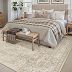 Brown 8x10 Area Rug Washable Vintage Carpet - Image 4