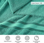 LANE LINEN Large Teal Cotton Bath Sheets, 4 Piece Set, Quick Dry, Super Soft - Image 6