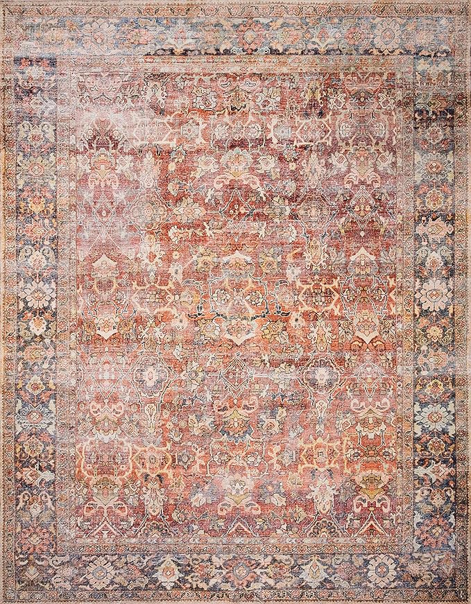 Loloi Layla Collection LAY-02 Spice/Marine 9'-0" x 12'-0" .13" Thick Area Rug - Image 6