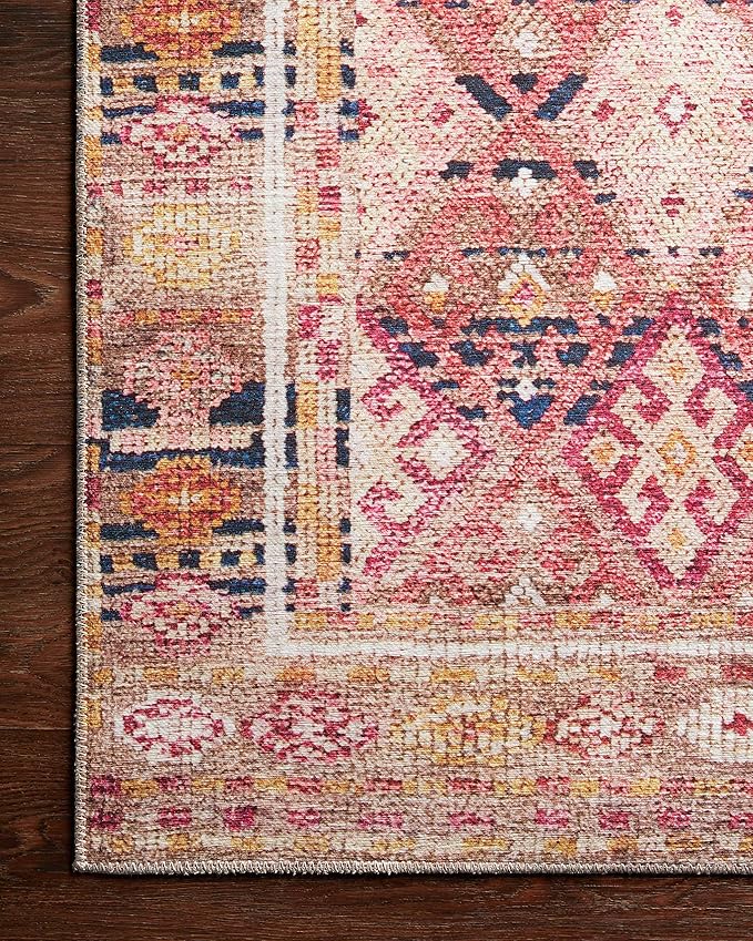 Loloi Layla Collection LAY-15 Magenta/Multi 2'-3" x 3'-9" .13" Thick Accent Rug - Image 7
