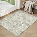 2x3 Entryway Area Rug Vintage Neutral Washable Small Carpet Indoor Non Slip - Image 5