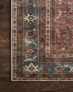 Loloi Layla Collection LAY-01 Brick/Blue 2'-6" x 12'-0" .13" Thick Runner Rug - Image 6