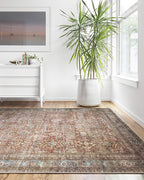 Loloi Layla Collection LAY-01 Brick/Blue 2'-6" x 12'-0" .13" Thick Runner Rug - Image 11
