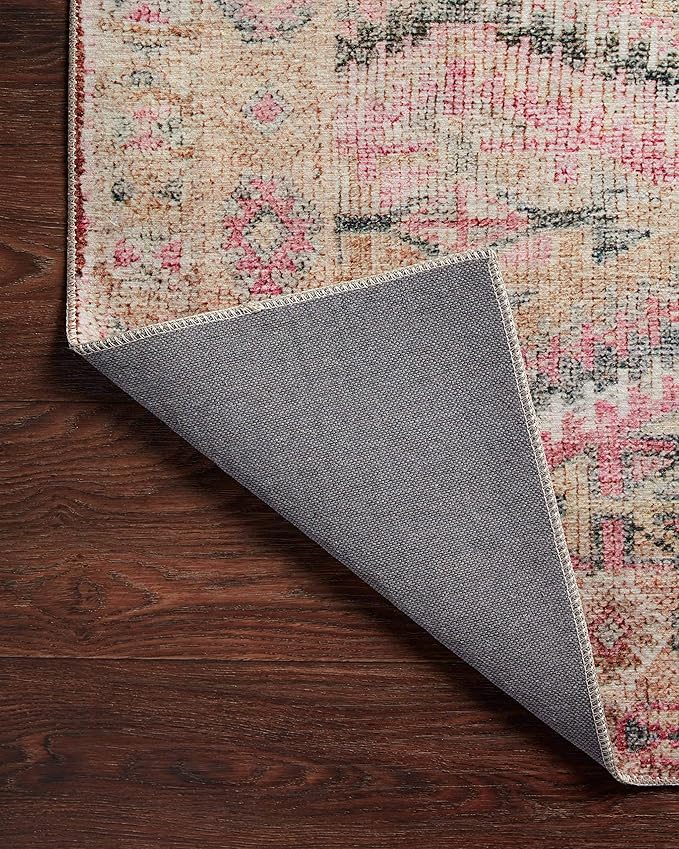 Loloi Layla Collection LAY-17 Pink/Lagoon 2'-6" x 7'-6" .13" Thick Runner Rug - Image 7