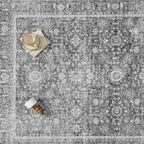 Blue 8x10 Area Rug Non Slip Large Vintage Living Room Distressed Machine - Image 9