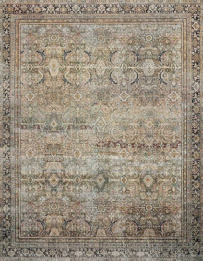 Loloi Layla Collection LAY-03 Olive/Charcoal 7'-6" x 9'-6" .13" Thick Area Rug - Image 6