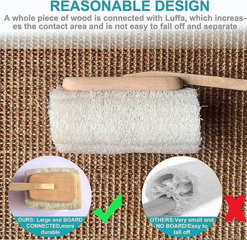 2 Pack Natural Exfoliating Loofah luffa loofa Bath Brush On a Stick - Image 2
