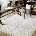 Gray Area Rug 4x6 Office Entryway Rug Machine Washable Kitchen Vintage - Image 5