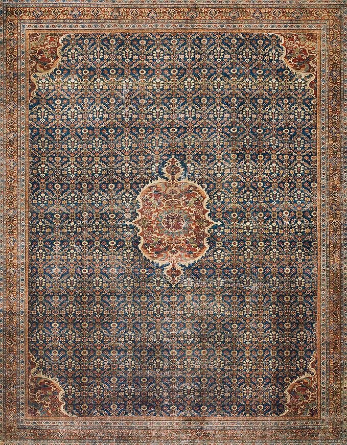 Loloi Layla Collection LAY-09 Cobalt Blue/Spice 2'-3" x 3'-9" .13" Thick Accent - Image 3