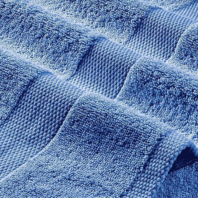 White Classic Light Blue Hand Towels - Image 8