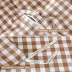 MooMee Gingham Duvet Cover Set 100% Washed Cotton Linen Like Textured - Image 8