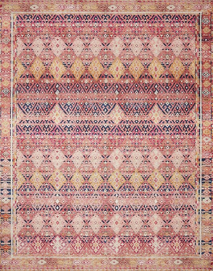 Loloi Layla Collection LAY-15 Magenta/Multi 2'-3" x 3'-9" .13" Thick Accent Rug - Image 4