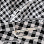 MooMee Gingham Duvet Cover Set 100% Washed Cotton Linen Like Textured - Image 7