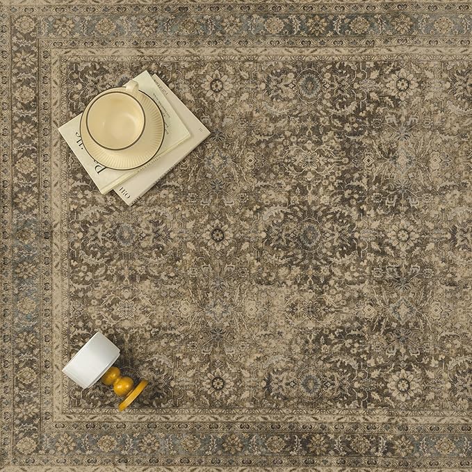 Brown 2x6 Runner Rug Washable Vintage Long Carpet - Image 7