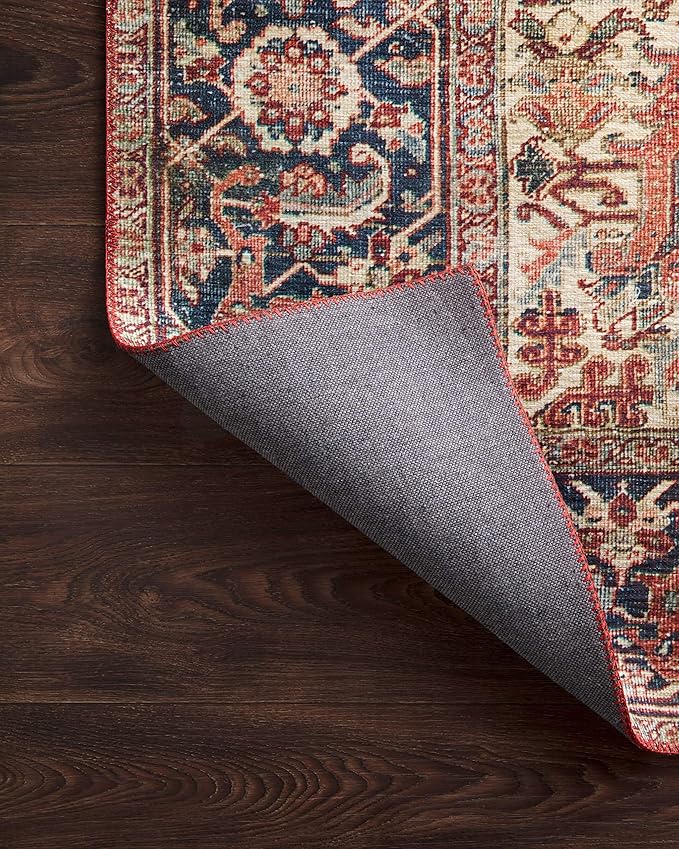 Loloi Layla Collection LAY-08 Red/Navy 2'-3" x 3'-9" .13" Thick Accent Rug - Image 7