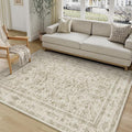 Taupe 5x7 Area Rug Vintage Washable Living Room Carpet Non Slip Bedroom Indoor by PureCozy