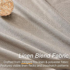 Topfinel 94 Inches Long Taupe Flax Custom Blackout Linen Curtains, Viral Ivory - Image 4