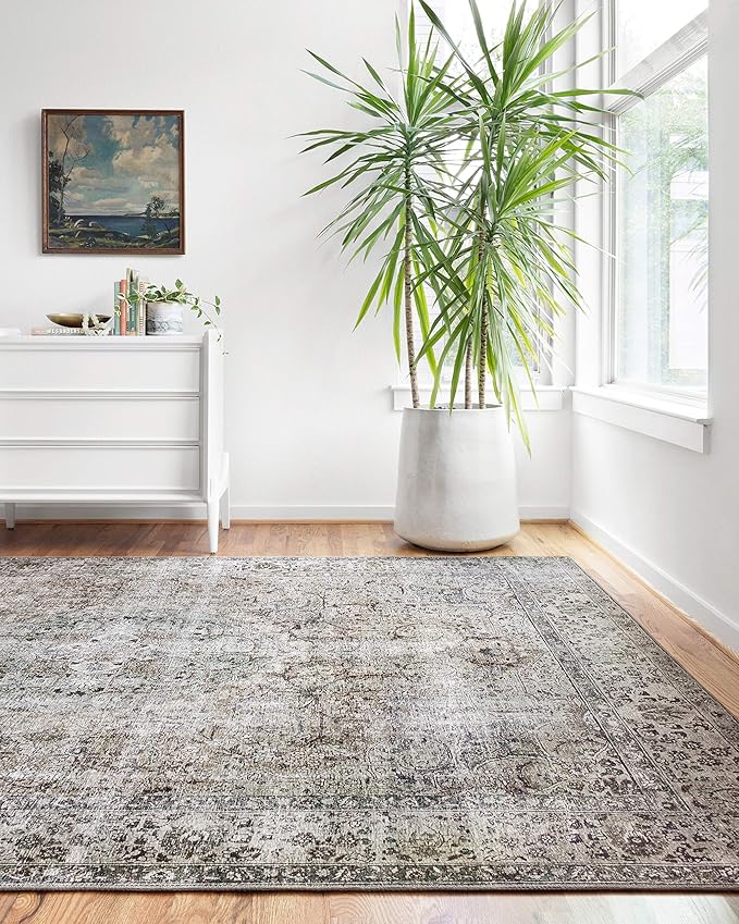 Loloi Layla Collection LAY-06 Taupe/Stone 5'-0" x 7'-6" .13" Thick Area Rug by Loloi