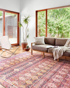 Loloi Layla Collection LAY-15 Magenta/Multi 2'-3" x 3'-9" .13" Thick Accent Rug by Loloi