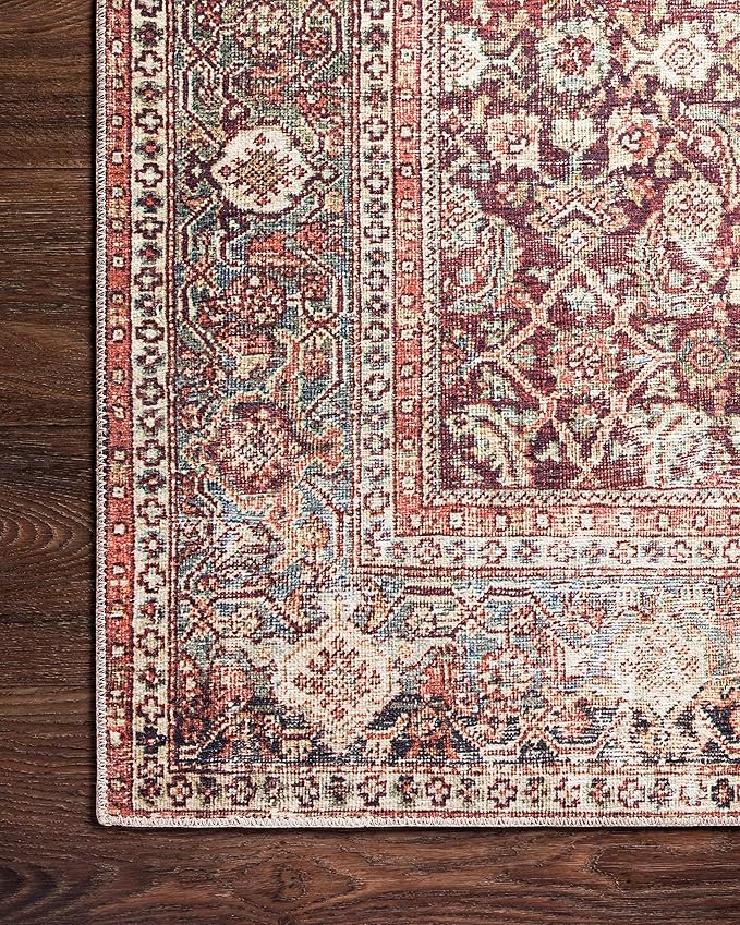 Loloi Layla Collection LAY-11 Cinnamon/Sage 5'-0" x 7'-6" .13" Thick Area Rug - Image 7