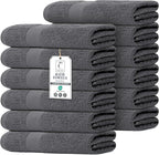 Commercial Bulk Pack of 12 Small Bath Towels – 100% Cotton Terry 24" x 46" – by TEXCRAFT